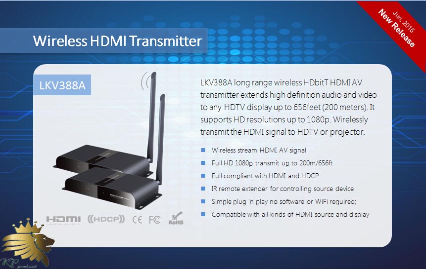 HDMI HDMI LKV388A بر روی پهنای بی سیم IP (200 متری)