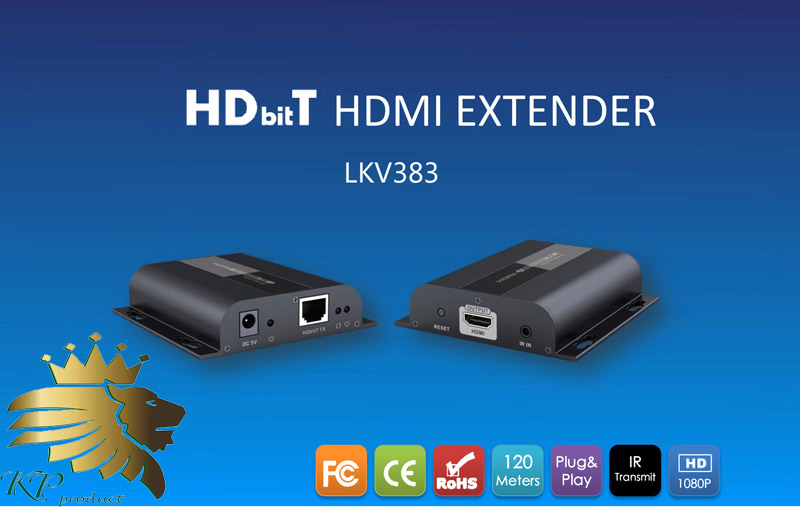 اکستندر LKV383 HDbitT HDMI بر روی IP CAT6 با IR