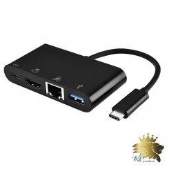 تبدیل Type C به HDMI + USB3.0 + Ethernet اداپتور دار