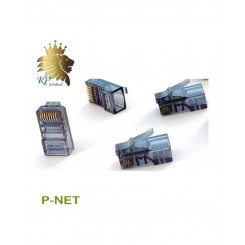 سر سوکت فلزی کابل شبکه RJ45 Cat.6 UTP Pnet