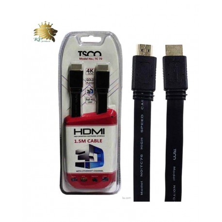 کابل HDMI تسکو فلت 1.5 متر 4K مدل TC70